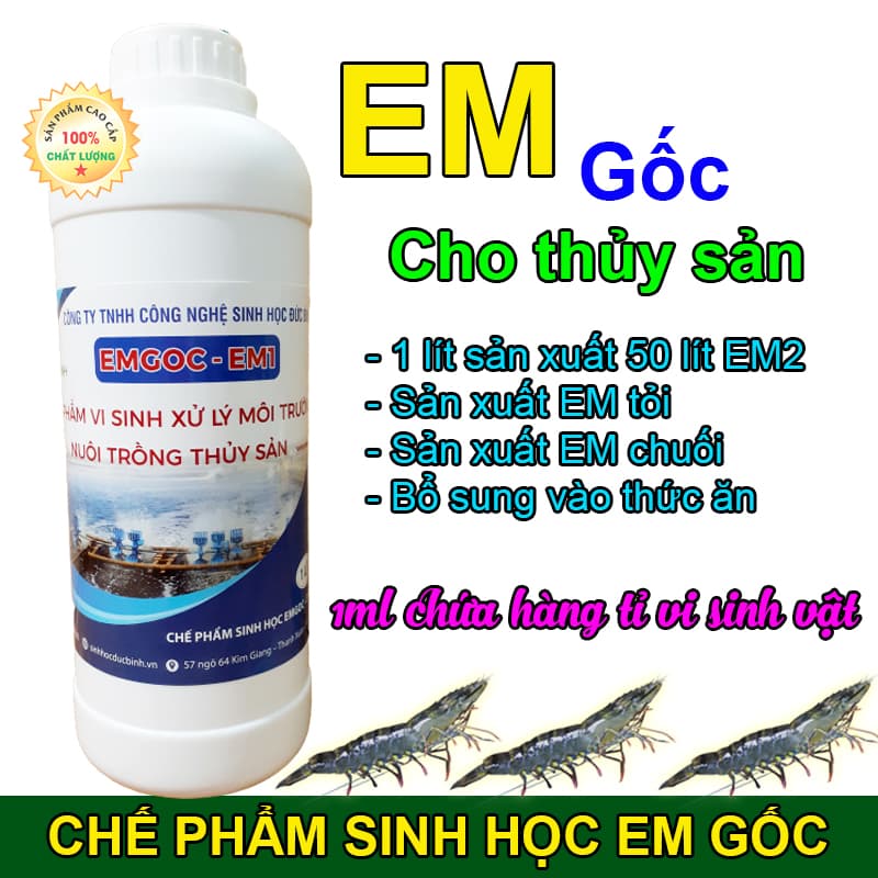 1 lít Chế phẩm sinh học EM gốc có thể sản xuất ra 50 lít chế phẩm EM thứ cấp EM2