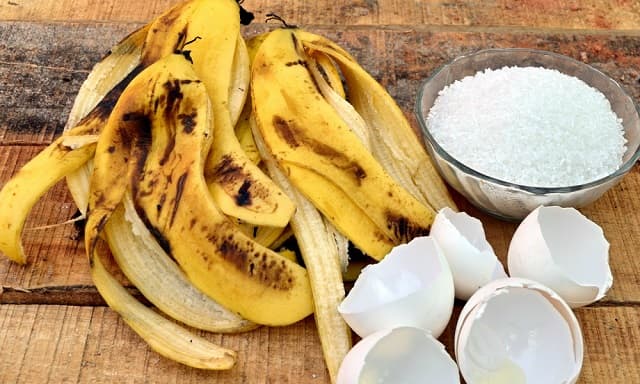 Sử dụng vỏ chuối, vỏ trứng và nước vo gạo