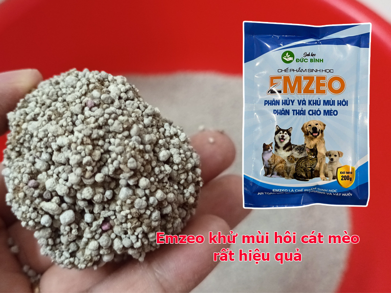 Emzeo khử mùi hôi cát mèo rất hiệu quả