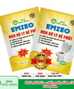 Emzeo xử lý hầm cầu bể phốt có công dụng khử mùi hôi, tiêu phân, chống đầy hầm cầu, bể phốt ... Sử dụng định kỳ 3 tháng 1 lần không phải hút bể phốt